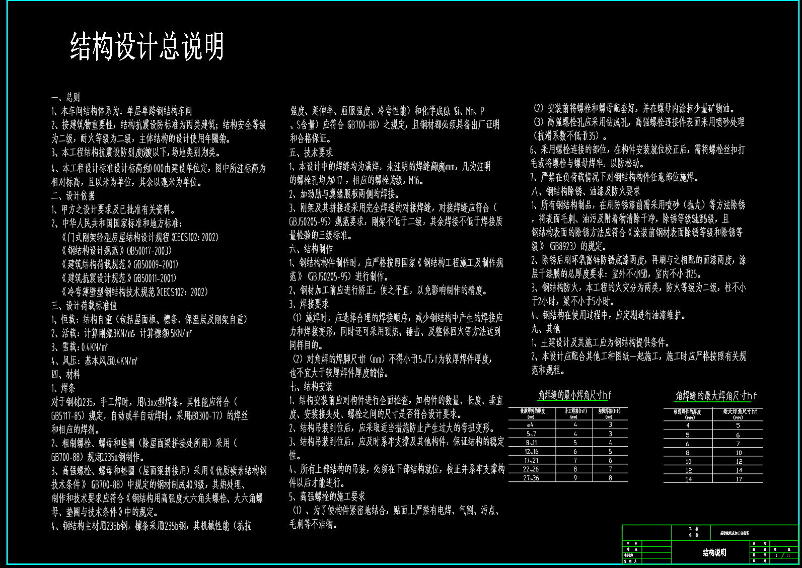 跨度27米，1620平米单层门式厂房 CAD图纸