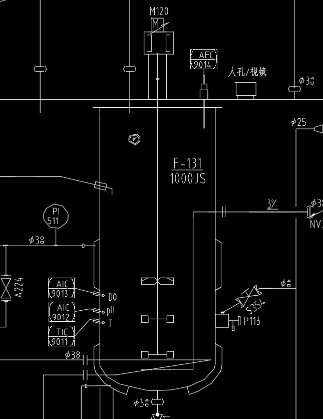 1000L发酵罐流程图