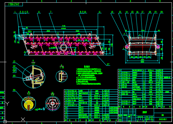 3YK2160型圆振动筛套图 （全套共81份CAD图纸）