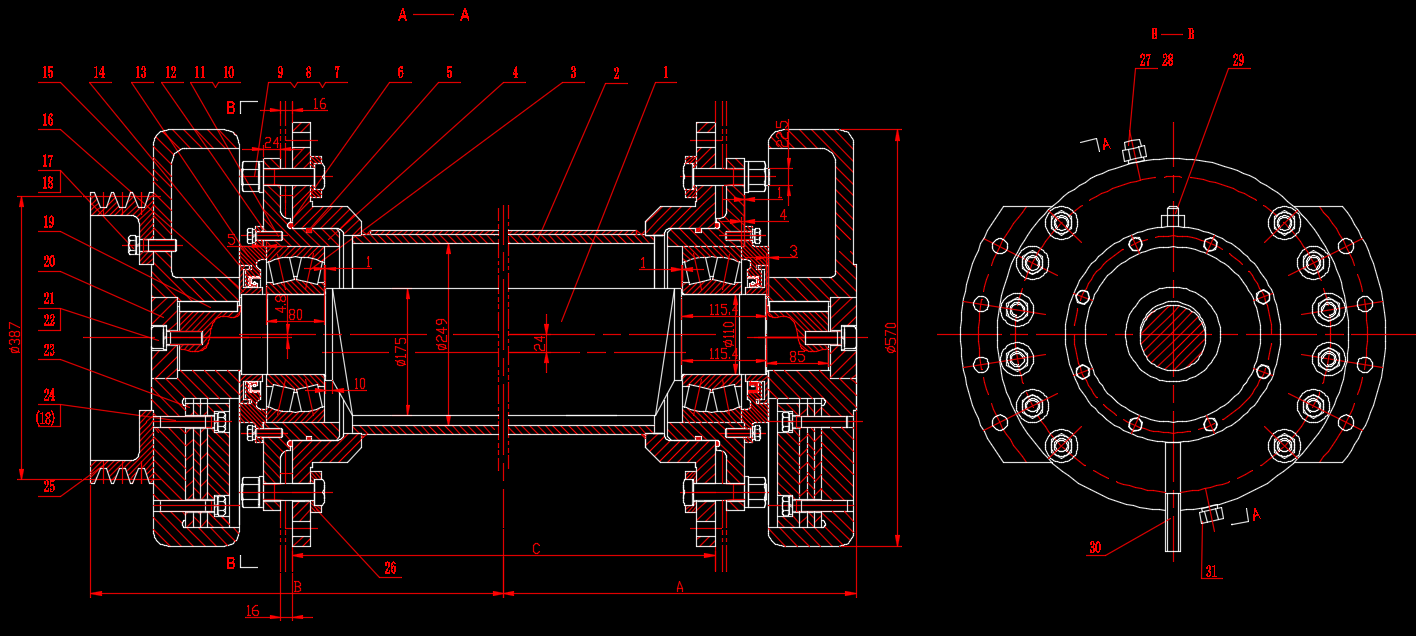 振动筛激振器全套图 CAD