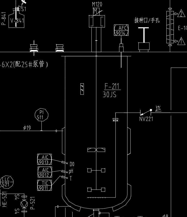 30L发酵罐流程图