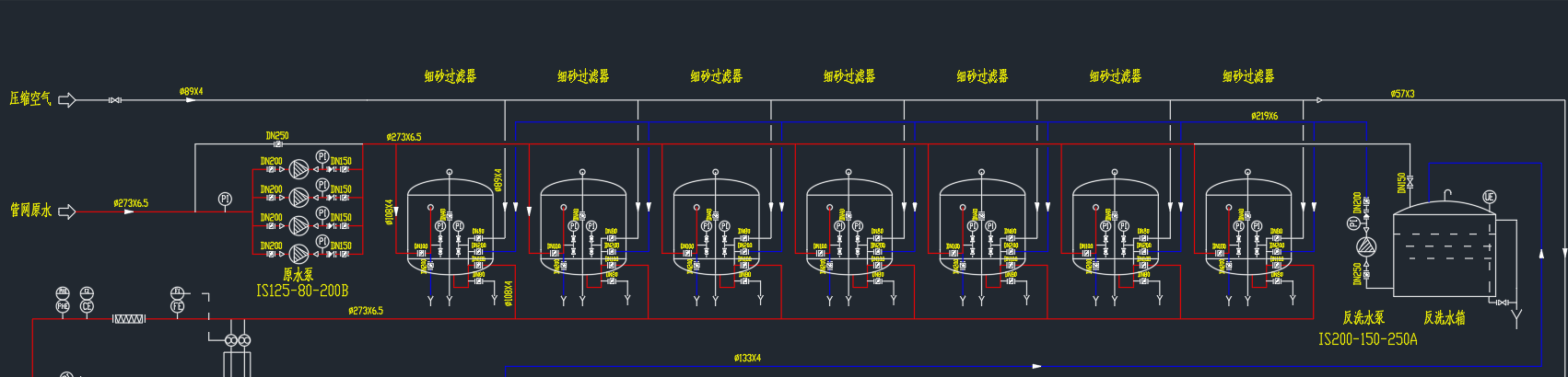 300T除盐水工艺流程图