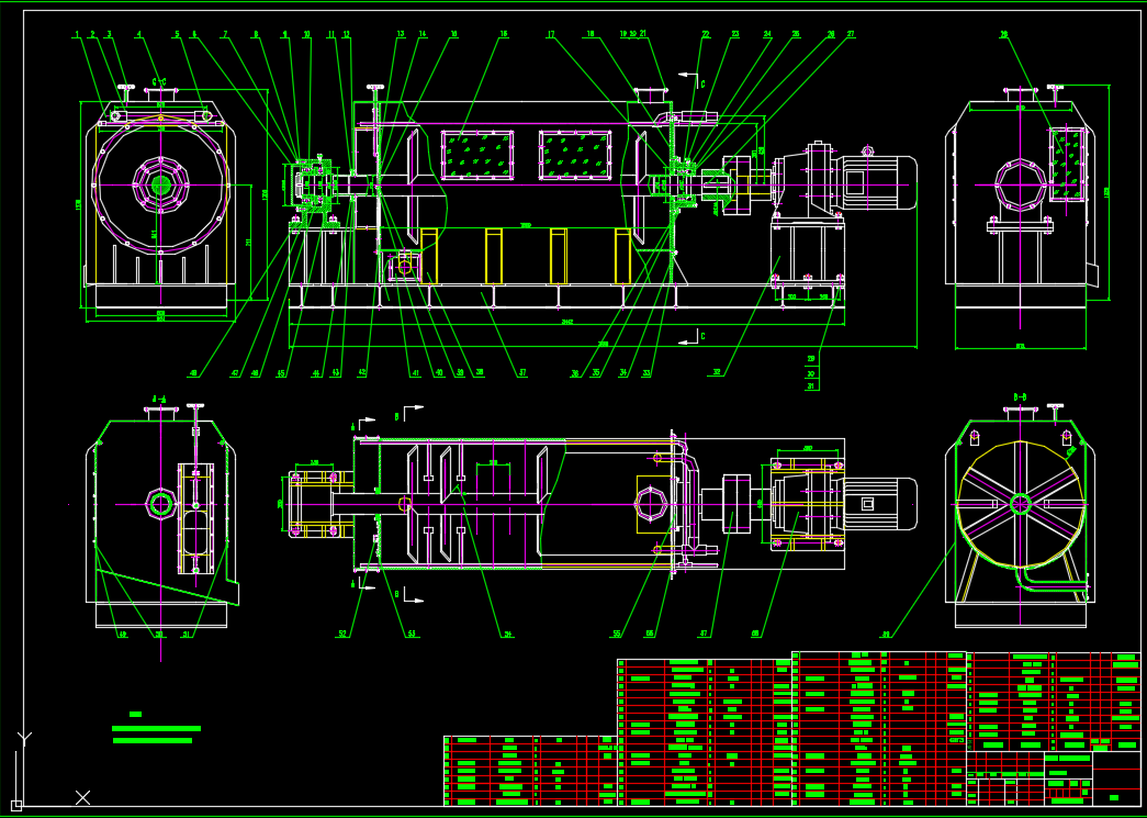 单轴自动和面机全图 CAD