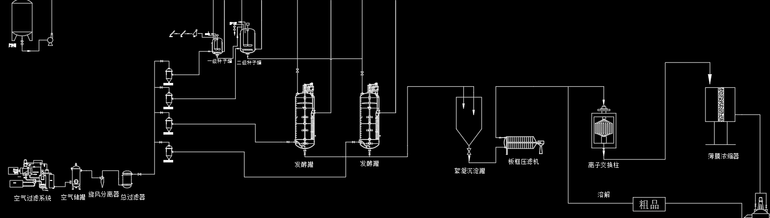 L-苯丙氨酸生产工艺流程图