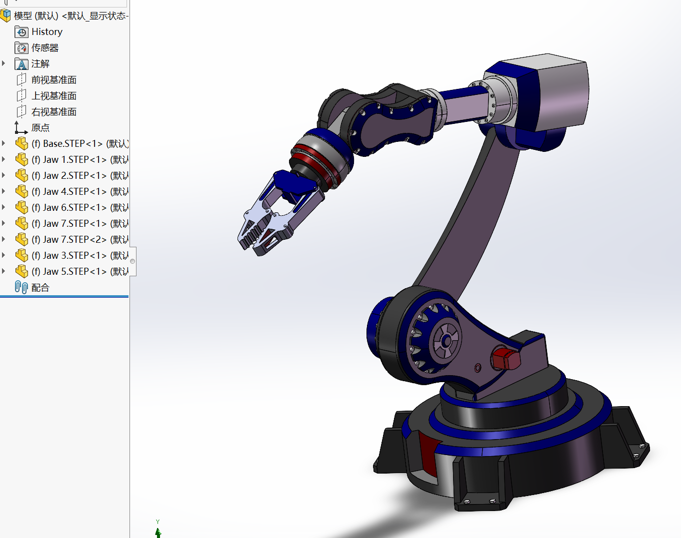 简易六轴机器人造型3D图纸 STEP格式