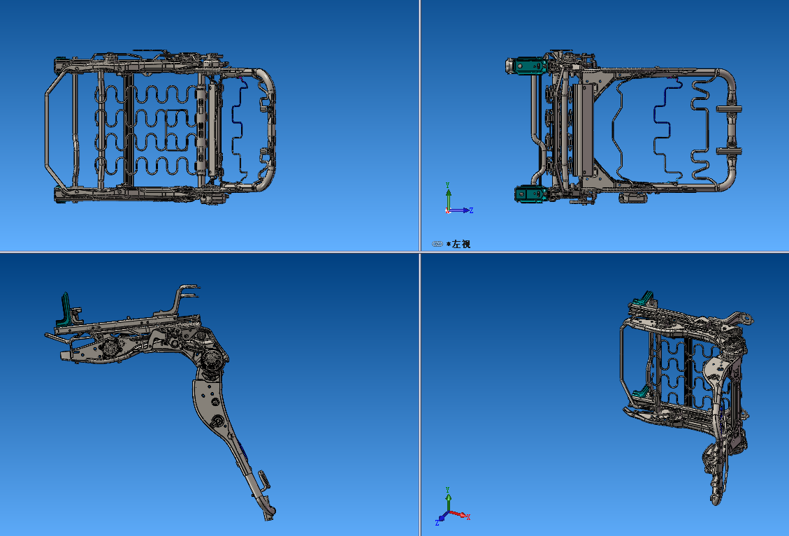 汽车座椅框架详细3D图纸