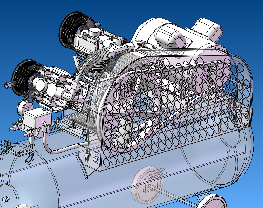 空气压缩机三维图（CATIA+SW)