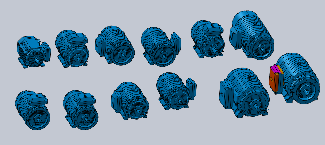 ABB电机三维模型 12款