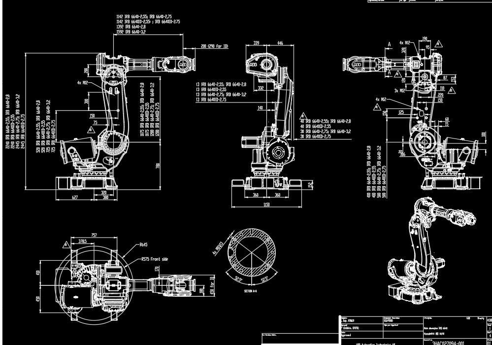 ABB六轴机械手图 CAD图纸一张