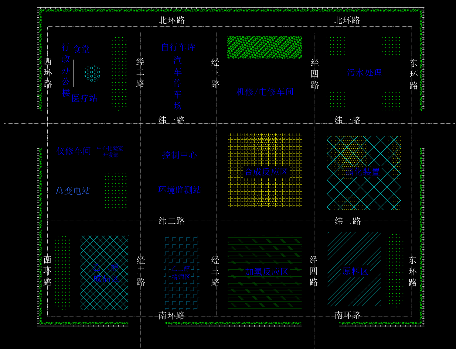 年产50万吨乙二醇项目全厂总平面图 CAD