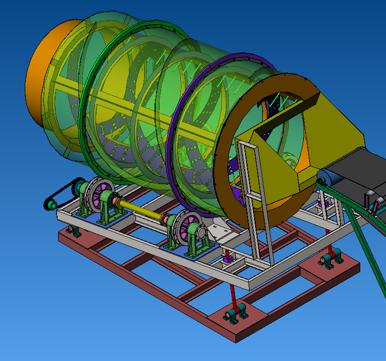 秸秆滚筒筛三维图【solidworks+x_t】