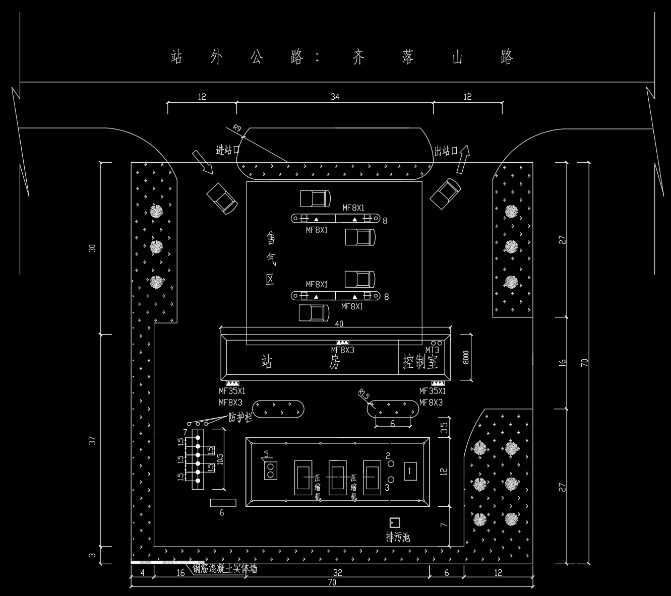 CNG加气站网架设计选址及总平面布置图