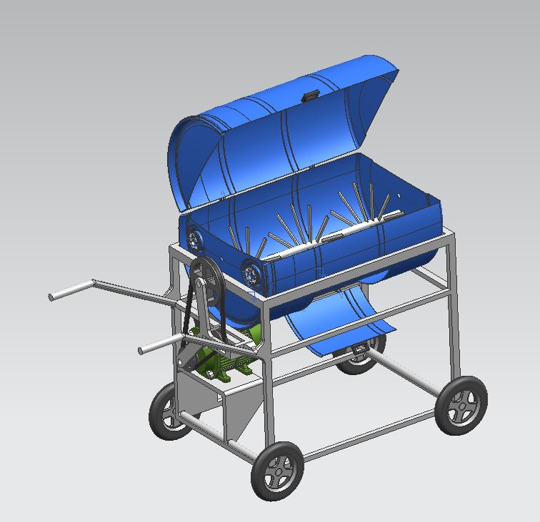 自制小型饲料搅拌机3D图纸【IGS + x_t】