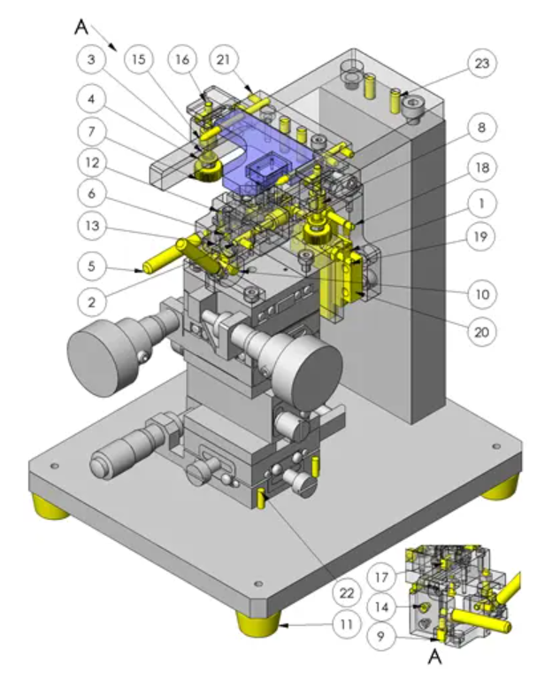 激光头俯仰调整夹具 SOLIDWORKS