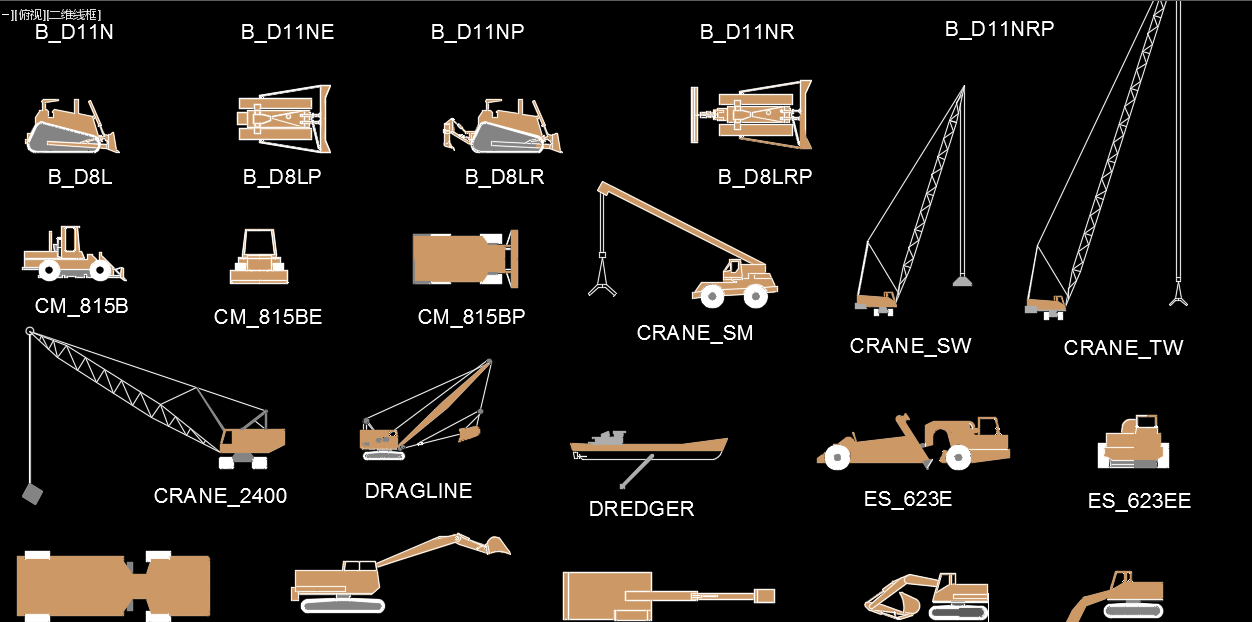 工程车辆CAD图块汇总