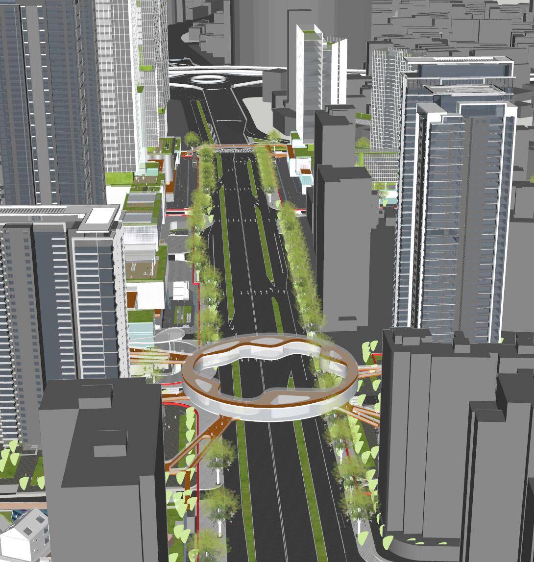 建筑群商务办公区规划建筑景观su精细模型