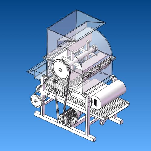 花生剥壳去壳机（cad+pro+SolidWorks+三维通用格式stp及x_t+说明书+答辩PPT）