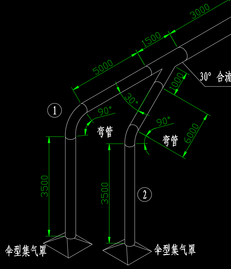 除尘风网轴测图  CAD