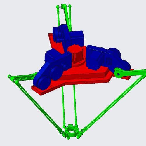 三自由度Delta并联机器人的设计【论文、CAD图纸、Creo三维、动画、开题报告、任务书、翻译】 内含Creo转换的SW三维图