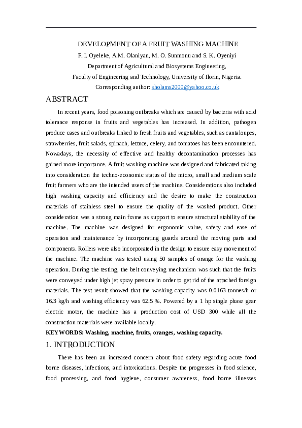 果蔬清洗机总体结构设计（说明书+CAD图纸+三维图开题报告+外文翻译）——备注：三维图仅供参考（只含一个总体装配图且不可以编辑）