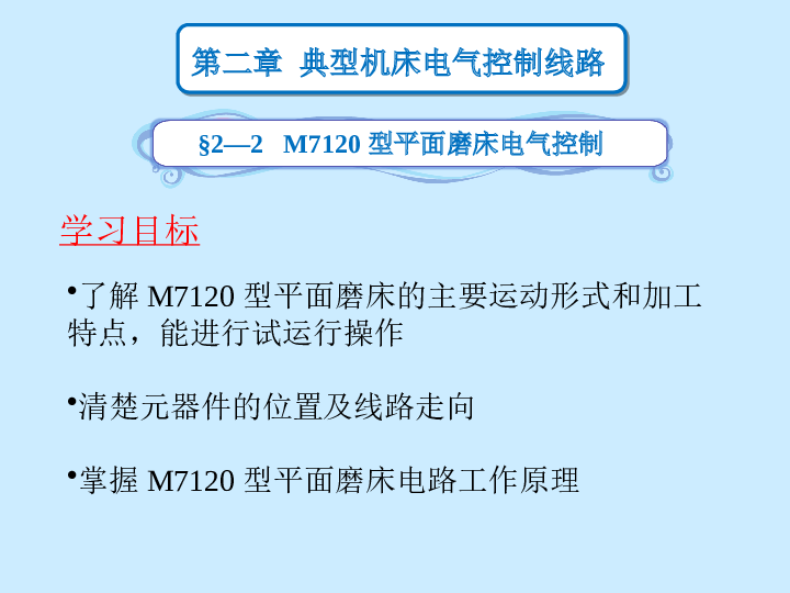 M7120型平面磨床电气控制PPT——23页