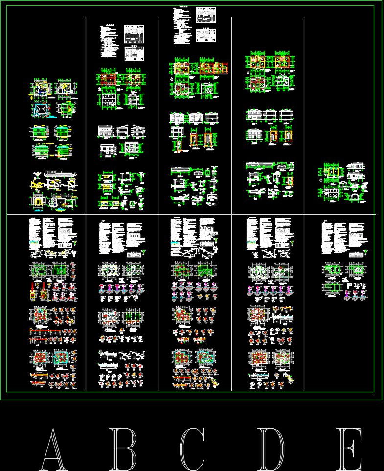 5套别墅建筑结构施工图