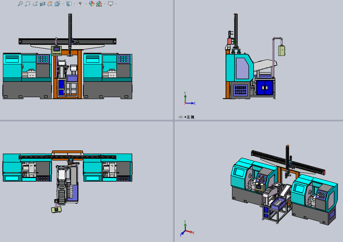 机床自动上下料机械手（solidworks+x_t)