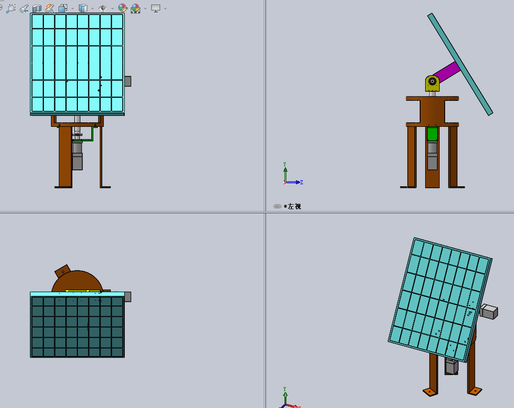 太阳能电池板追日装置(solidworks+step)
