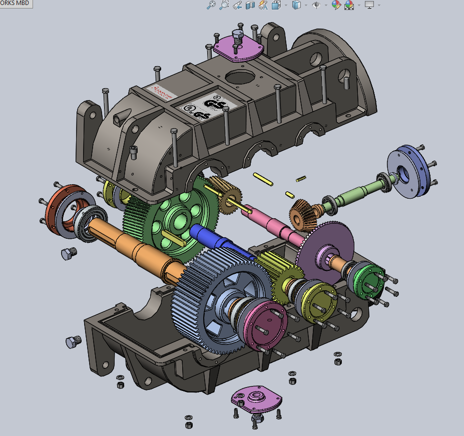 矿用带式输送机减速器全套3D模型三维图纸（SolidWorks+step）