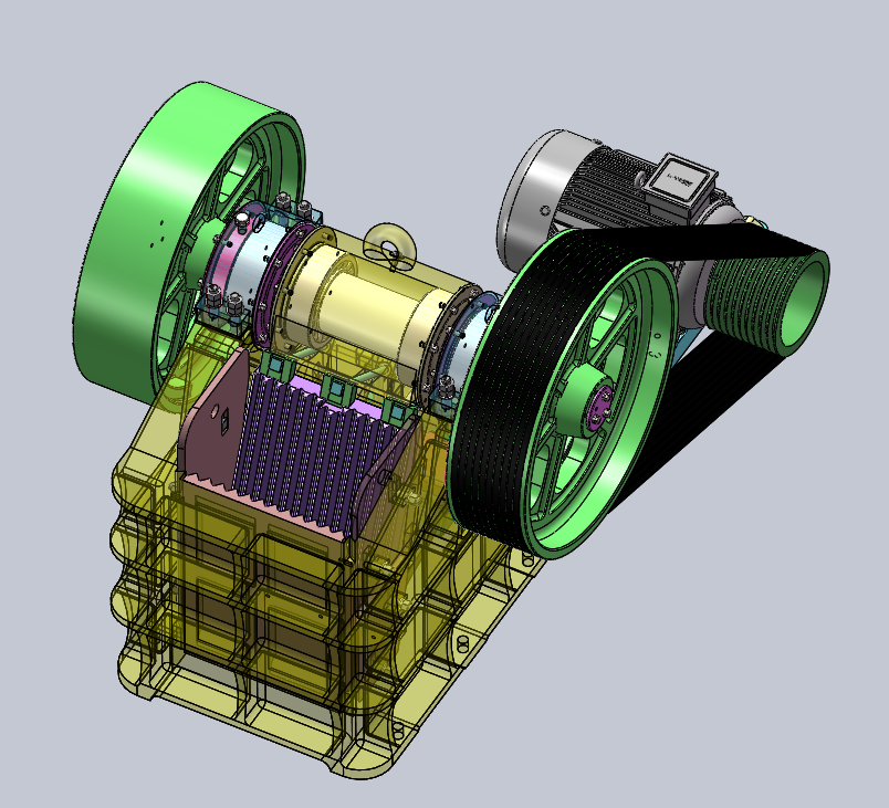 PE400X600颚式破碎机全套3D模型及总装(含动画)（SolidWorks+x_t）