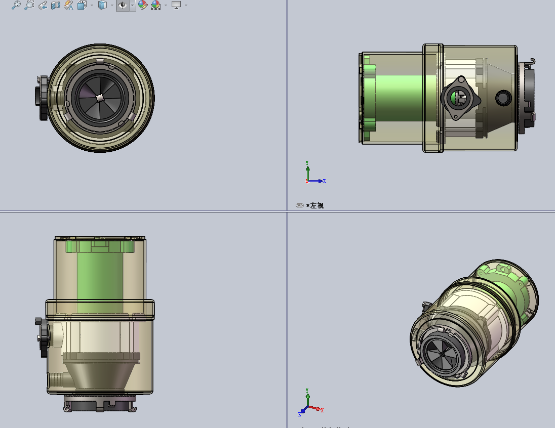 家用厨房食物垃圾粉碎机 （solidworks+step）