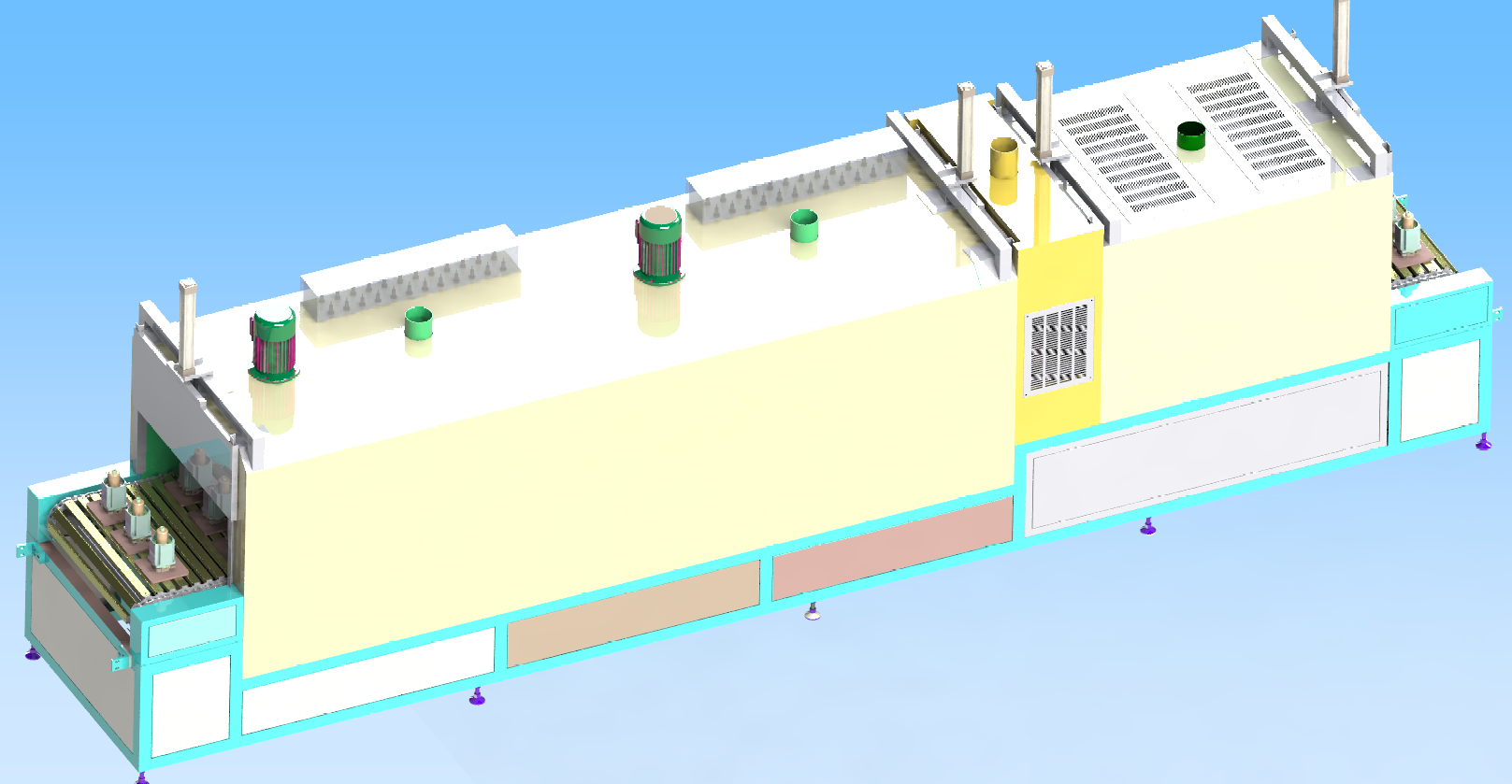 热风循环隧道烘干炉 3D模型