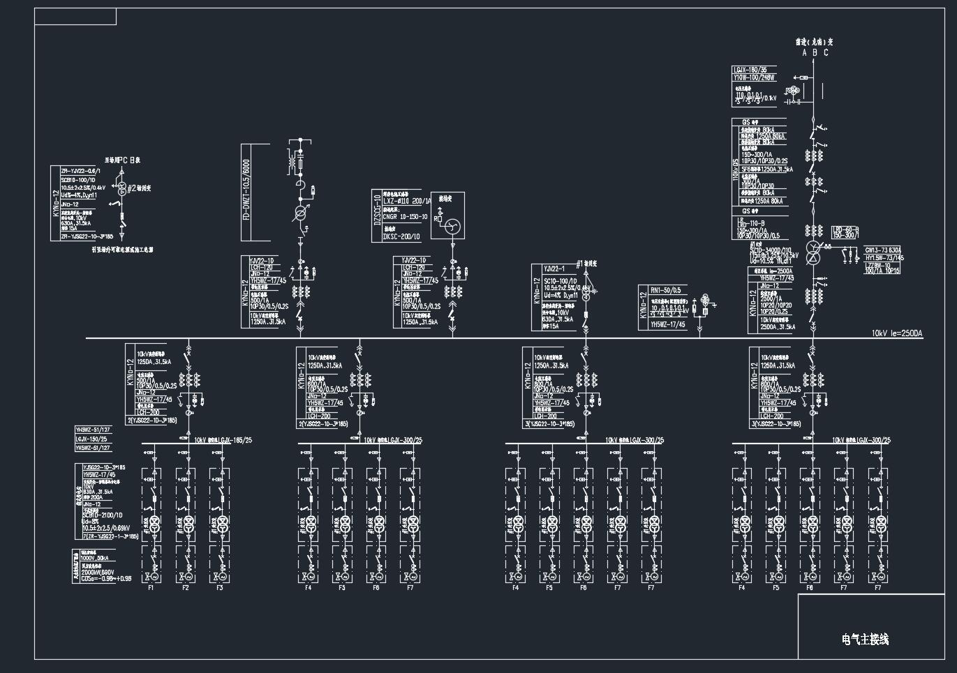 某风电场电气主接线图（CAD)