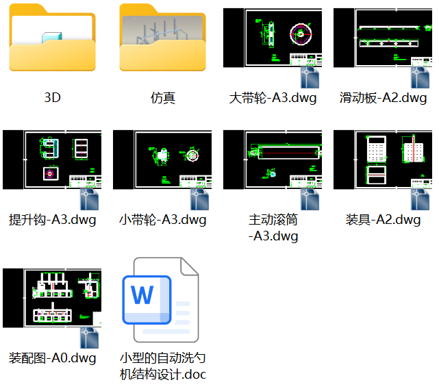 小型的自动洗勺机结构设计【三维proe+cad图纸+毕业论文+仿真】